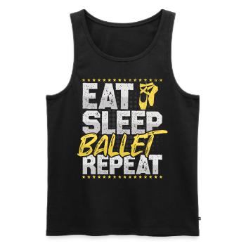 Ballet Manger Dormir Répéter Tutu Ballet - Débardeur bio Premium Homme - noir - Devant - Michal (187cm)