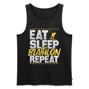 Biathlon Manger Dormir Répéter Skieur Hobby Biathlon - Débardeur bio Premium Homme - noir - Devant - Michal (187cm)