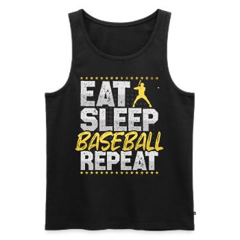 Baseball Eat Sleep Repeat Pitcher Catcher Baseball - Männer Premium Bio Tank Top - Schwarz - Vorne - Michal (187cm)