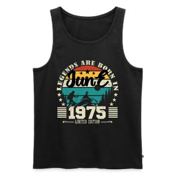 June 1975. Birthday gift June 1975. June. - Men's Premium Organic Tank Top - black - Front - Michal (187cm)
