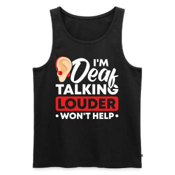 Deaf Deaf Sign Language Deaf Pride - Men's Premium Organic Tank Top - black - Front - Michal (187cm)