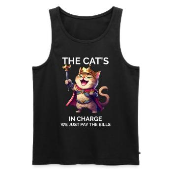 Propriétaire de chat drôle Dire maman chat - Débardeur bio Premium Homme - noir - Devant - Michal (187cm)