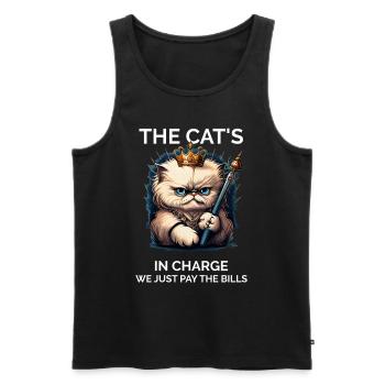Proud Cat Owner Cat Mom - Men's Premium Organic Tank Top - black - Front - Michal (187cm)