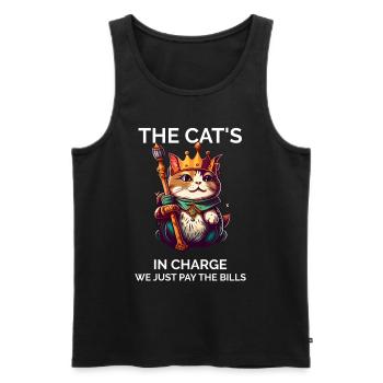 Stolze Katzenmutter - Männer Premium Bio Tank Top - Schwarz - Vorne - AI Model Male 178 light (178cm)