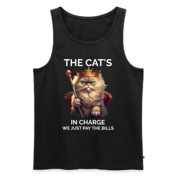 The Cats in Charge Queen Cat Lover - Men's Premium Organic Tank Top - black - Front - AI Model Male 178 light (178cm)