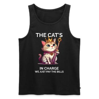 Les chats en charge Chat Royal Kawaii Chaton - Débardeur bio Premium Homme - noir - Devant - Michal (187cm)