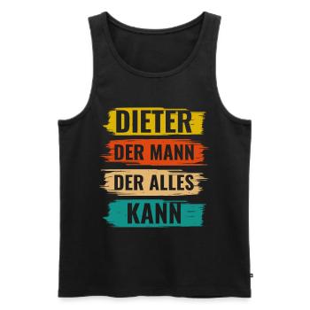 Dieter Der Mann Der Alles Kann Vorname Dieter - Männer Premium Bio Tank Top - Schwarz - Vorne - AI Model Male 178 light (178cm)