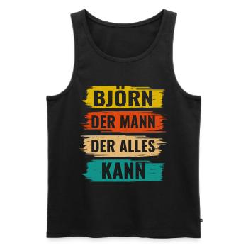 Björn Der Mann Der Alles Kann Vorname Björn - Männer Premium Bio Tank Top - Schwarz - Vorne - AI Model Male 178 light (178cm)