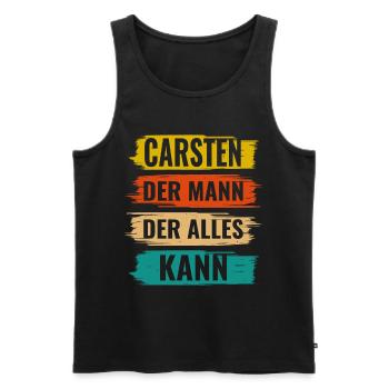 Carsten Der Mann Der Alles Kann Vorname Carsten - Männer Premium Bio Tank Top - Schwarz - Vorne - AI Model Male 178 light (178cm)