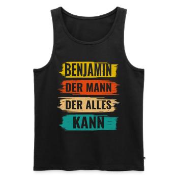 Benjamin Der Mann Der Alles Kann Vorname Benjamin - Männer Premium Bio Tank Top - Schwarz - Vorne - AI Model Male 178 light (178cm)