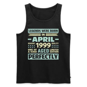 24th birthday April Vintage 1999 Vintage - Men's Premium Organic Tank Top - black - Front - Michal (187cm)