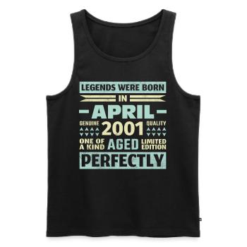 22. Geburtstag April Jahrgang 2001 Vintage - Männer Premium Bio Tank Top - Schwarz - Vorne - Michal (187cm)