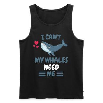 Ich kann nicht Ozean Tier Lustiges Geschenk Wal - Männer Premium Bio Tank Top - Schwarz - Vorne - Michal (187cm)