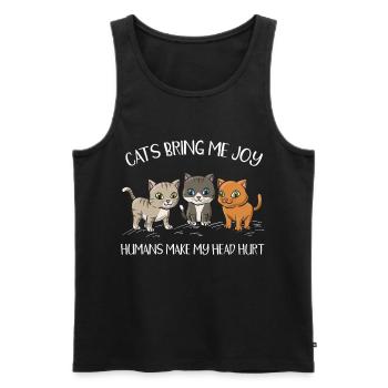 Cat Cat Whisperer Paw - Men's Premium Organic Tank Top - black - Front - AI Model Male 178 light (178cm)