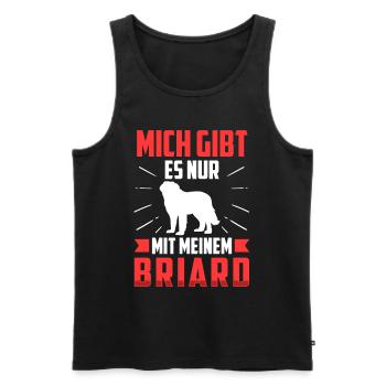 Nur mit meinem Briard Berger de Brie - Männer Premium Bio Tank Top - Schwarz - Vorne - AI Model Male 178 light (178cm)