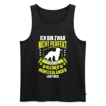 Mein Kleiner Münsterländer liebt mich - Männer Premium Bio Tank Top - Schwarz - Vorne - AI Model Male 178 light (178cm)