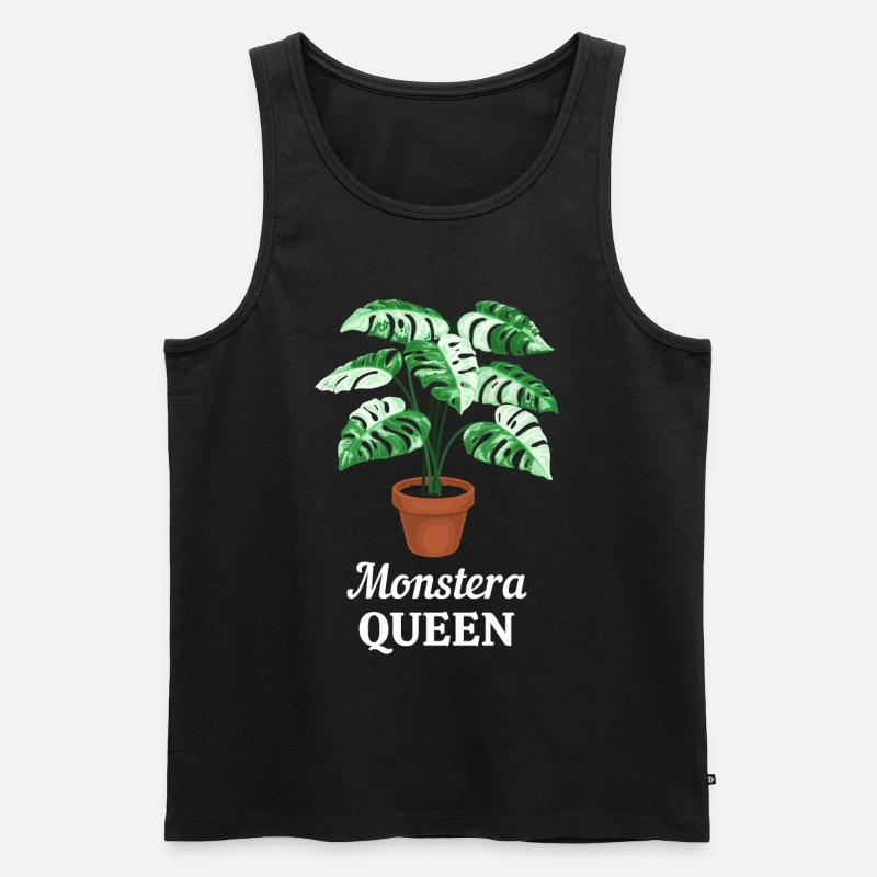 Monstera Queen - Männer Premium Bio Tank Top - Schwarz