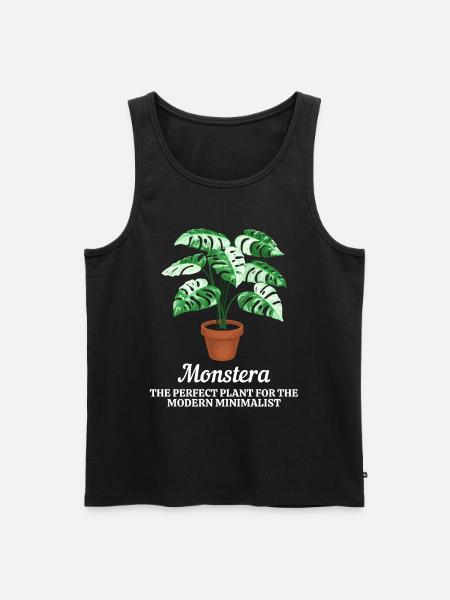 Monstera Modern Minimalist - Men's Premium Organic Tank Top - black