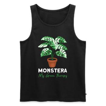 Monstera My Green Therapy - Men's Premium Organic Tank Top - black - Front - AI Model Male 178 light (178cm)