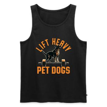 Weightlifting Bodybuilder Dog Lovers Gym - Men's Premium Organic Tank Top - black - Front - Michal (187cm)