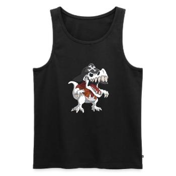 T-Rex en costume de pirate dinosaure squelette enfants - Débardeur bio Premium Homme - noir - Devant - Michal (187cm)