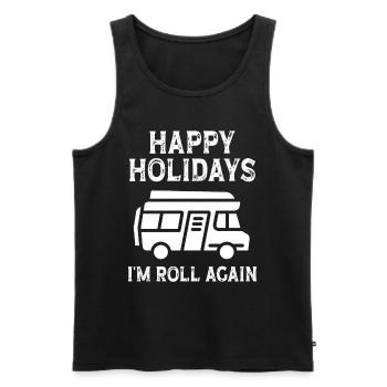 Happy Holidays i'm roll again - Männer Premium Bio Tank Top - Schwarz - Vorne - AI Model Male 178 light (178cm)