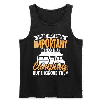 Camping important outdoor Design - Männer Premium Bio Tank Top - Schwarz - Vorne - Michal (187cm)