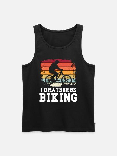 I'd rather be Biking - Männer Premium Bio Tank Top - Schwarz