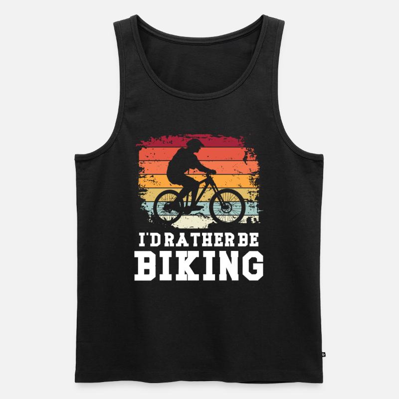 I'd rather be Biking - Männer Premium Bio Tank Top - Schwarz