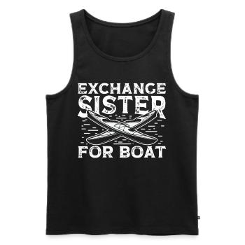 Exchange Sister for Boat - Men's Premium Organic Tank Top - black - Front - AI Model Male 178 light (178cm)