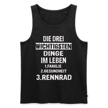 Rennrad - Männer Premium Bio Tank Top - Schwarz - Vorne - Michal (187cm)