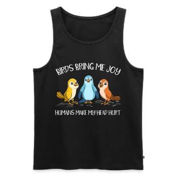 Freude mir mir Menschen - Männer Premium Bio Tank Top - Schwarz - Vorne - Michal (187cm)