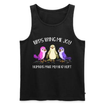 Vogelliebhaber Ornithologie - Männer Premium Bio Tank Top - Schwarz - Vorne - Michal (187cm)
