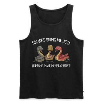 Snake Owner - Men's Premium Organic Tank Top - black - Front - Michal (187cm)