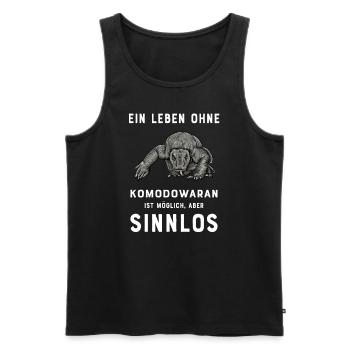 Komodowaran I Komododrache Motiv für Reptilien - Männer Premium Bio Tank Top - Schwarz - Vorne - AI Model Male 178 light (178cm)