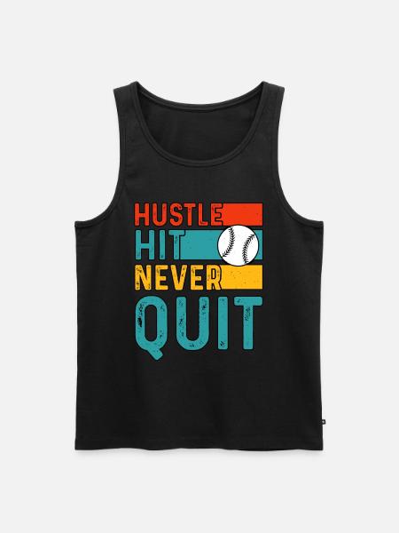 Hustle Hit Never Quit Baseball - Men's Premium Organic Tank Top - black
