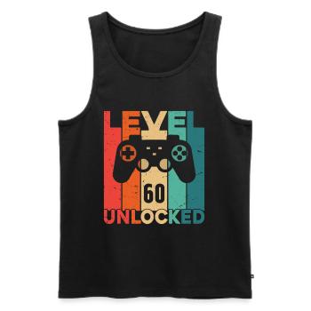 Level 60 freigeschaltet - Männer Premium Bio Tank Top - Schwarz - Vorne - Michal (187cm)