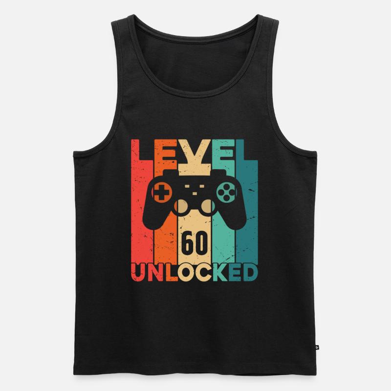 Level 60 freigeschaltet - Männer Premium Bio Tank Top - Schwarz