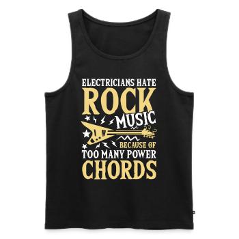 Electricians Hate Rock Music Too Many Power Chord - Männer Premium Bio Tank Top - Schwarz - Vorne - Michal (187cm)