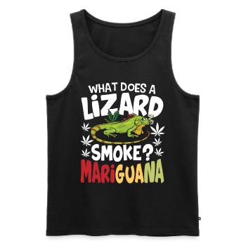 What Does A Lizard Smoke? Mariguana - Männer Premium Bio Tank Top - Schwarz - Vorne - AI Model Male 178 light (178cm)