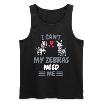 Ich kann nicht Afrika Tier Lustiges Geschenk Zebra - Männer Premium Bio Tank Top - Schwarz - Vorne - Michal (187cm)