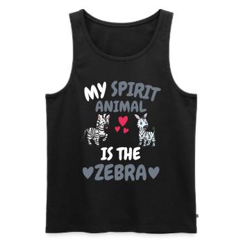 Mein spirituelles Tier Afrika Tier Geschenk Zebra - Männer Premium Bio Tank Top - Schwarz - Vorne - Michal (187cm)