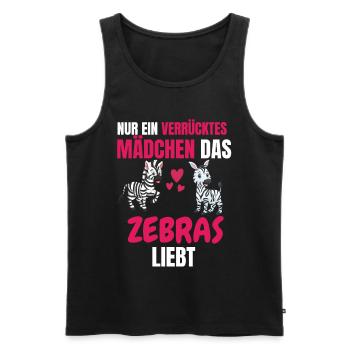 Tierliebhaber Mädchen Lustiges Geschenk Zebra - Männer Premium Bio Tank Top - Schwarz - Vorne - AI Model Male 178 light (178cm)