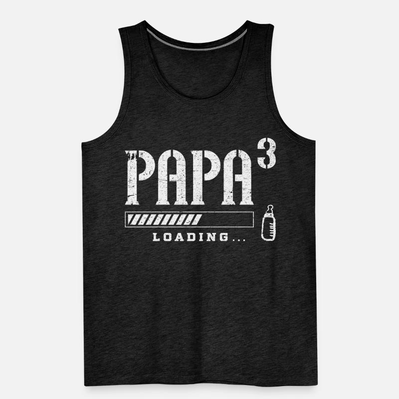 Werdender Papa, drittes Kind, Papa hoch 3 loading Männer Premium Bio Tank Top