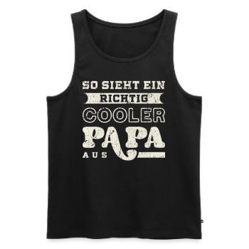 Cooler Papa Spruch, Vintage Look, Vatertag - Männer Premium Bio Tank Top - Schwarz - Vorne - AI Model Male 178 light (178cm)