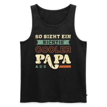 Cooler Papa Spruch, Vintage Look, Vatertag - Männer Premium Bio Tank Top - Schwarz - Vorne - AI Model Male 178 light (178cm)
