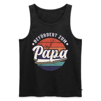 Frischgebackener Papa, Befördert zum Papa - Männer Premium Bio Tank Top - Schwarz - Vorne - AI Model Male 178 light (178cm)