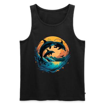 Delfin für einen Biologe Delphinliebhaber - Männer Premium Bio Tank Top - Schwarz - Vorne - Michal (187cm)