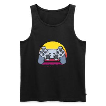 Zocken - Männer Premium Bio Tank Top - Schwarz - Vorne - AI Model Male 178 light (178cm)