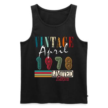 Geburtsmonat April 1978 - Männer Premium Bio Tank Top - Schwarz - Vorne - Michal (187cm)